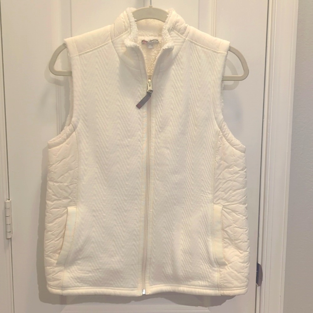 Talbots Vest Petite Size MP White